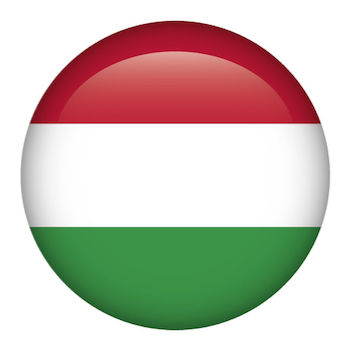 Hungary button flag